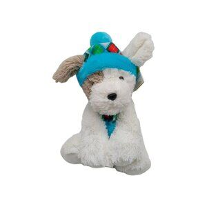 Hugfun International Puppy Dog White with Hat Scarf St Jude Plush Stuffed